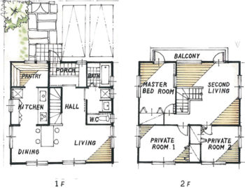 No.33 キッチンにパントリー、二階にはセカンドリビングのある、ゆとりある二階建て住宅