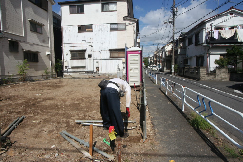 江戸川区新築建て替えS様邸　仮設工事👷