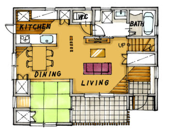 No.13 ワンフロアで家事動線も楽々の2階ホールのある17坪二階建て4LDKの家