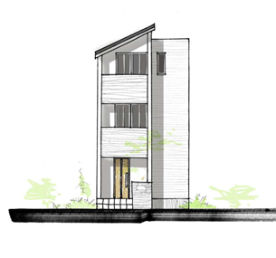 No.35 リビングを中心に過ごしやすい空間分けを実現　11坪の狭小住宅三階建て