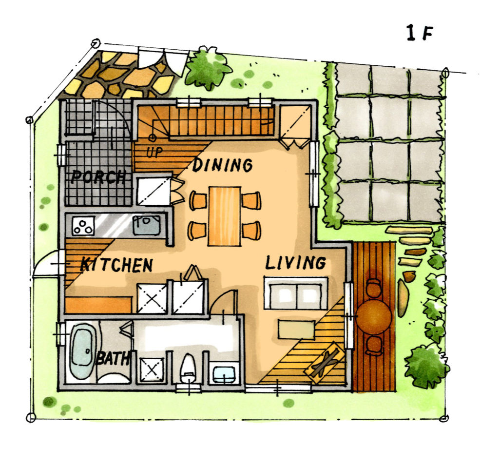 No 4 ゆとり空間 吹き抜けのある15坪2階建て3ldkの家 狭小住宅 坪 30坪 の間取りは都市工房 江戸川区 葛飾区 足立区